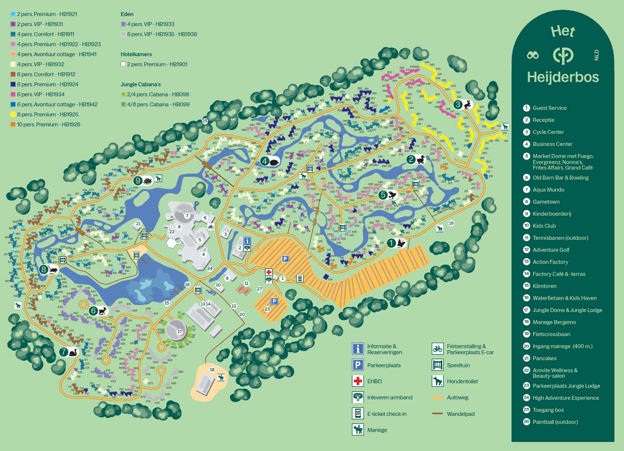 Plattegrond Center Parcs Het Heijderbos