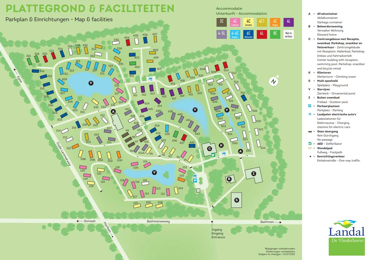 Plattegrond Vakantiepark De Vlinderhoeve (Landal, Gelderland)